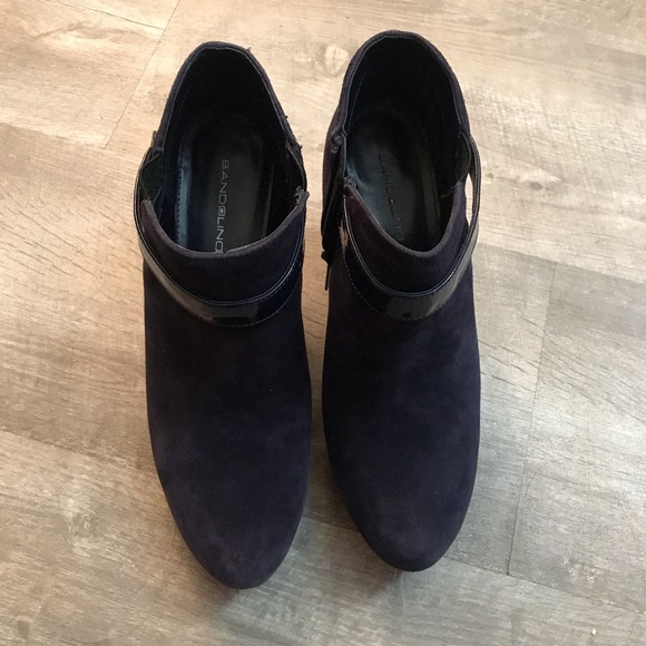 Navy Suede Booties | Bandolino - Picture 5 of 9